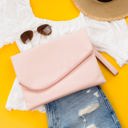 Blush Foldover Envelope Clutch