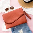 Burnt Sienna Foldover Envelope Clutch