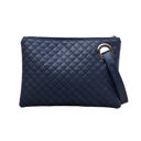 Navy Quilted Wristlet Clutch