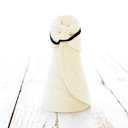 Cream Foldable Wide Brim Bow Visor