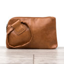 Cognac Wristlet Mini Clutch