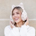 Cream Animal Print Ear Muffs