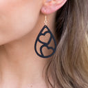  Wooden Heart Teardrop Earrings