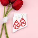  Wooden Heart Teardrop Earrings