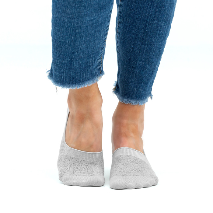 No Slip Knit Burnout Sneaker Socks- 3 Pack