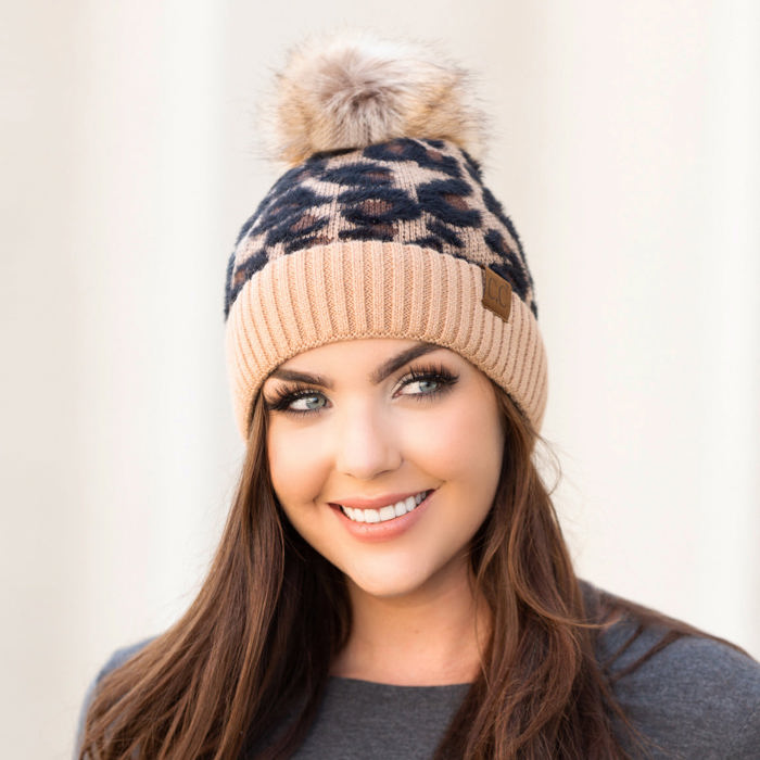 C.C� Leopard Beanie Hat
