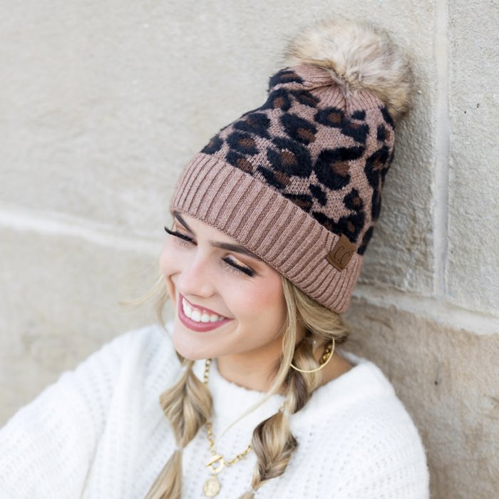 C.C� Leopard Beanie Hat