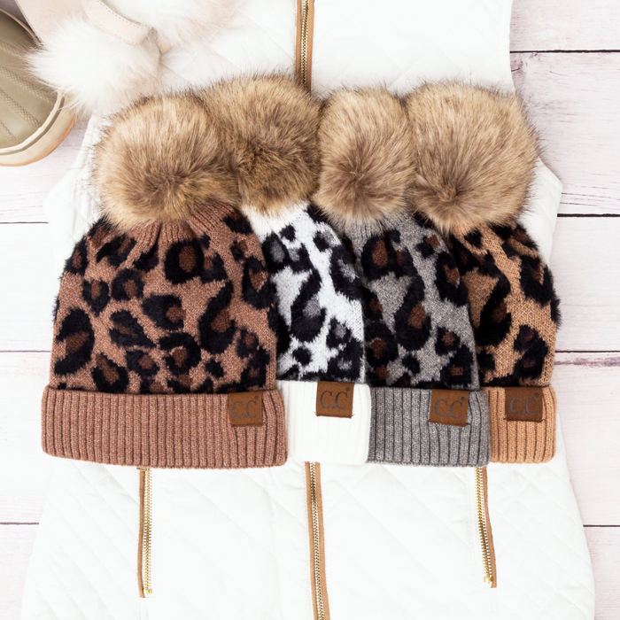C.C� Leopard Beanie Hat