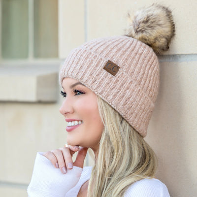 C.C� Cozy Marled Pom Beanie Hat