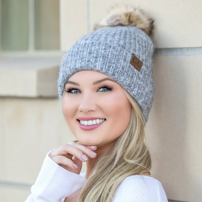 C.C� Cozy Marled Pom Beanie Hat