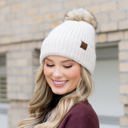  C.C� Cozy Marled Pom Beanie Hat