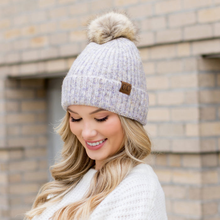 C.C� Cozy Marled Pom Beanie Hat