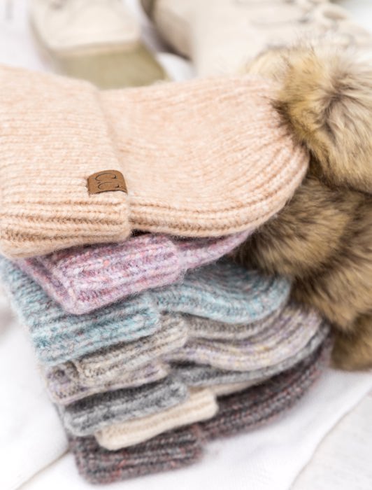 C.C� Cozy Marled Pom Beanie Hat