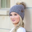Dark Gray Multi C.C� Cozy Marled Pom Beanie Hat