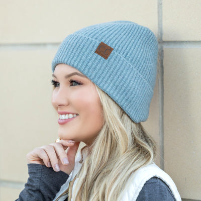 C.C� Fine Yarn Cuff Beanie Hat