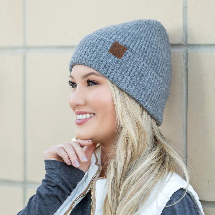 C.C� Fine Yarn Cuff Beanie Hat
