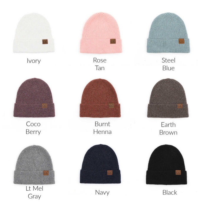 C.C� Fine Yarn Cuff Beanie Hat