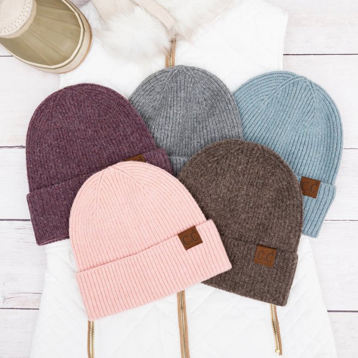 C.C� Fine Yarn Cuff Beanie Hat