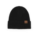 Black C.C� Fine Yarn Cuff Beanie Hat