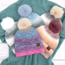  C.C� Ombre Fur Pom Beanie Hat