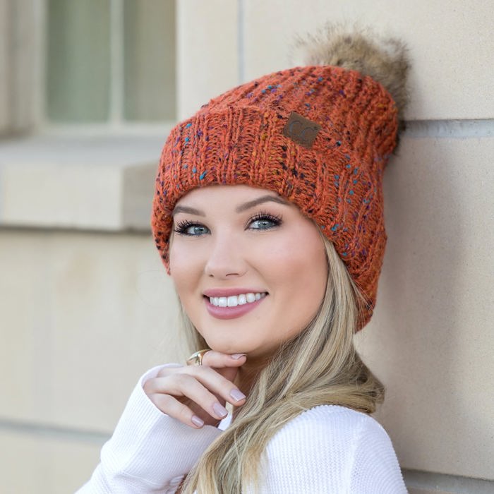 C.C� Confetti Pom Beanie Hat