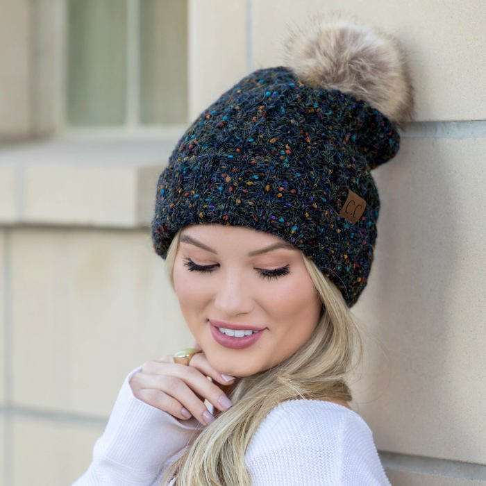 C.C� Confetti Pom Beanie Hat