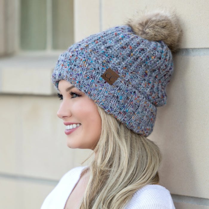 C.C� Confetti Pom Beanie Hat