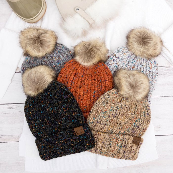 C.C� Confetti Pom Beanie Hat