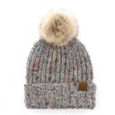 Light-Gray C.C� Confetti Pom Beanie Hat