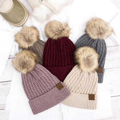 C.C� Honeycomb Pom Beanie Hat
