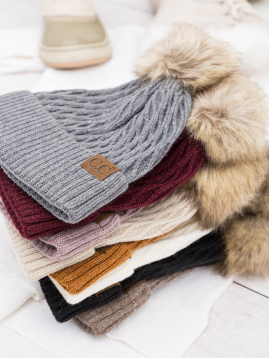 C.C� Honeycomb Pom Beanie Hat