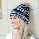  C.C� Zebra Pom Beanie Hat