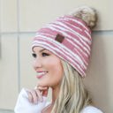  C.C� Zebra Pom Beanie Hat