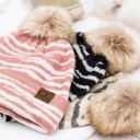  C.C� Zebra Pom Beanie Hat