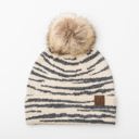Beige C.C� Zebra Pom Beanie Hat