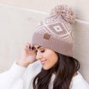  C.C� Aztec Knit Pom Beanie Hat