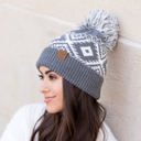  C.C� Aztec Knit Pom Beanie Hat