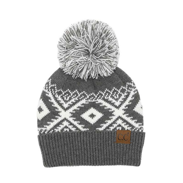 C.C� Aztec Knit Pom Beanie Hat