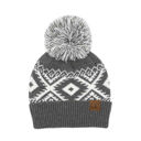 Dark Mel Gray C.C� Aztec Knit Pom Beanie Hat