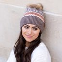  C.C� Nordic Fair Isle Pom Beanie Hat