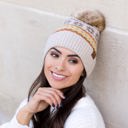  C.C� Nordic Fair Isle Pom Beanie Hat