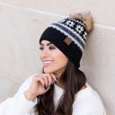  C.C� Nordic Fair Isle Pom Beanie Hat