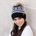  C.C� Nordic Fair Isle Pom Beanie Hat