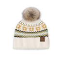 Ivory C.C� Nordic Fair Isle Pom Beanie Hat