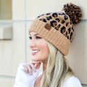  C.C� Leopard Pom Beanie Hat