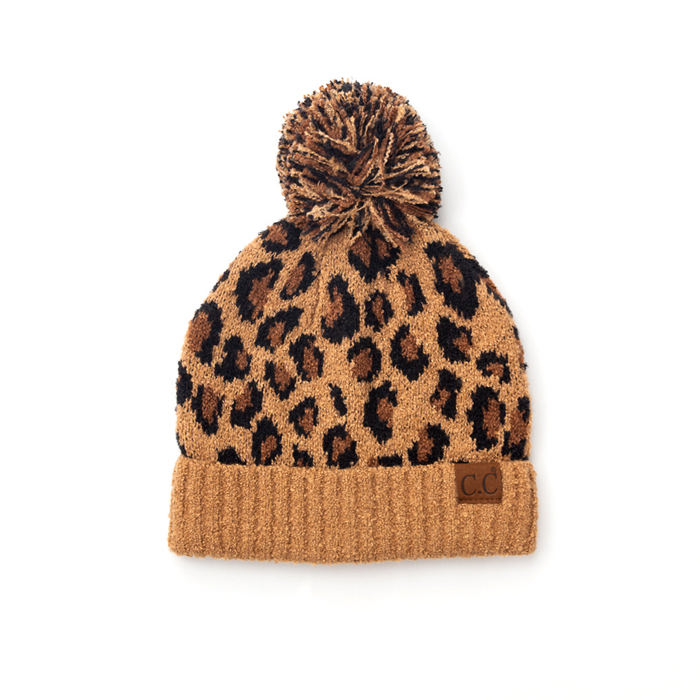 C.C� Leopard Pom Beanie Hat