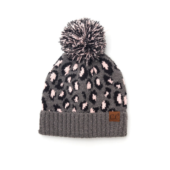 C.C� Leopard Pom Beanie Hat