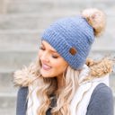  C.C� Ultra Soft Fur Pom Beanie Hat