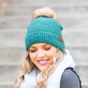  C.C� Ultra Soft Fur Pom Beanie Hat