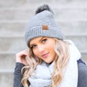  C.C� Ultra Soft Fur Pom Beanie Hat